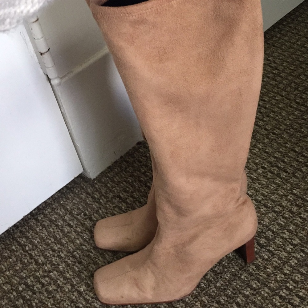 Tan suede boots!